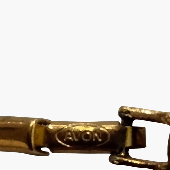 Avon Regency Style Bracelet Adjustable Gold Tone  Green Stones 6 to 7 Inch - Picture 9 of 9